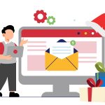 Une personne qui consulte les notifications mail sur son ordinateur