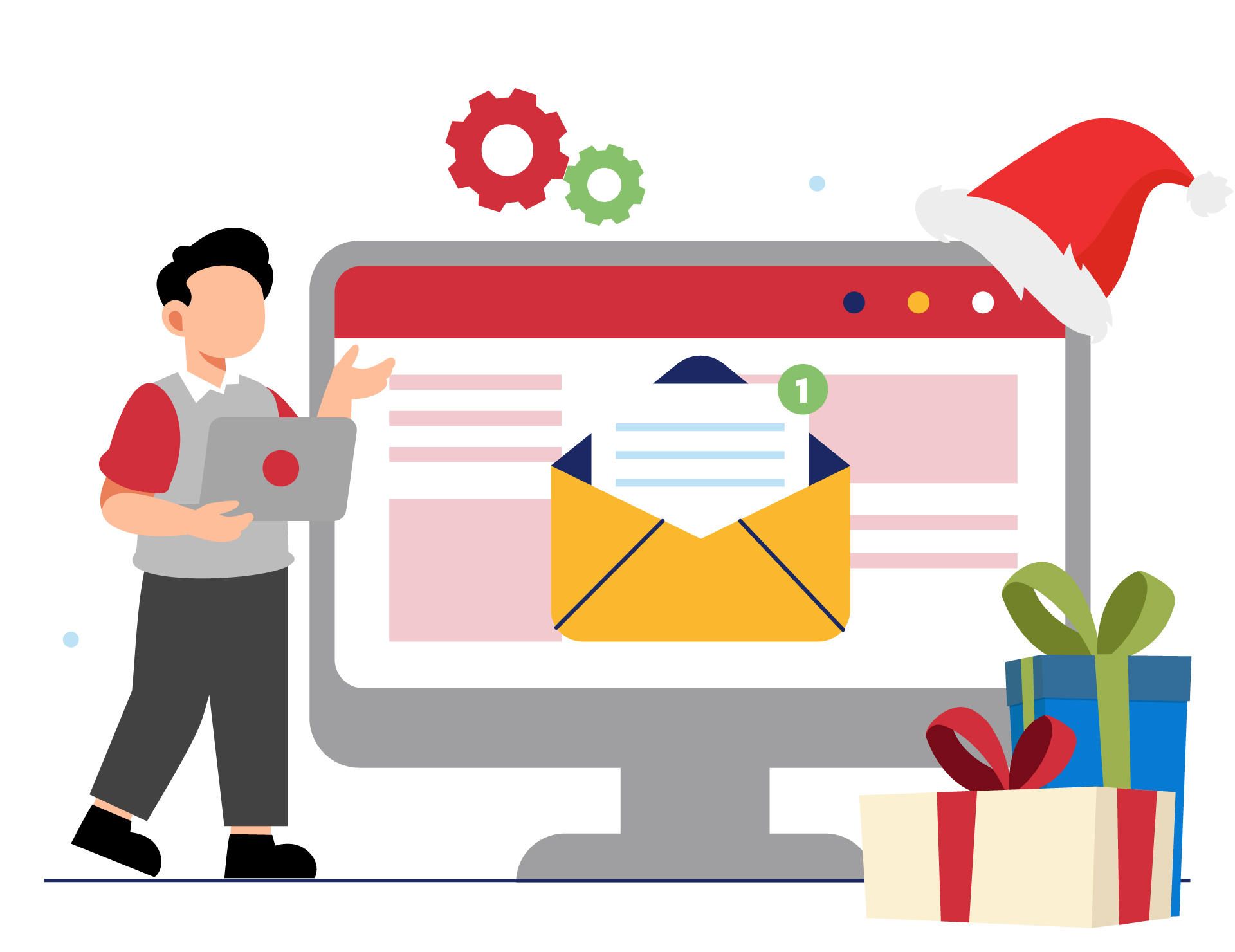 Une personne qui consulte les notifications mail sur son ordinateur